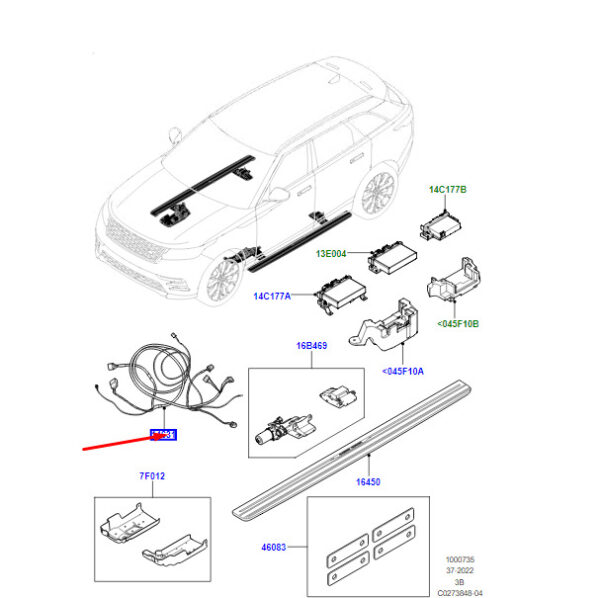 VPLYP0450 - LR Range Rover Velar L560 Side Running Board Wiring VPLYP0450 Genuine Part