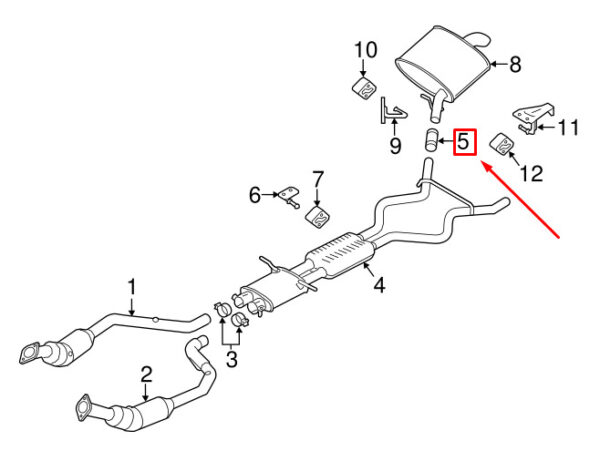 WCL500020 - LAND ROVER DISCOVERY 4 L319 Rear Resonator and Pipe Clamp WCL500020 NEW GENUINE