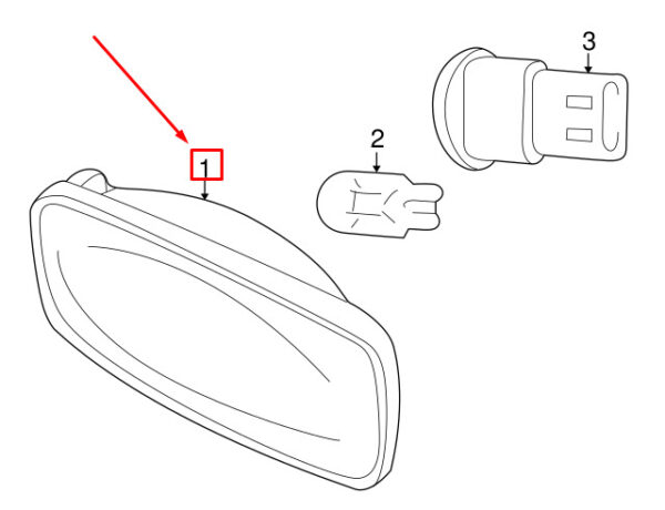 XGB100310L - LAND ROVER FREELANDER L314 Front Repeater Lamp XGB100310L NEW GENUINE