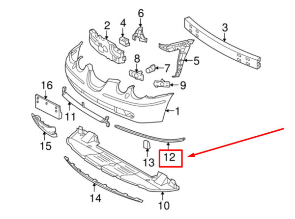 XR844131 - JAGUAR S-TYPE X200 Molding Bumper Front Right XR844131 NEW ORIGINAL