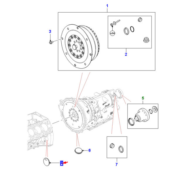 XR845677 - Jaguar F-PACE X761 Flex Plate Access Male XR845677, Original Part