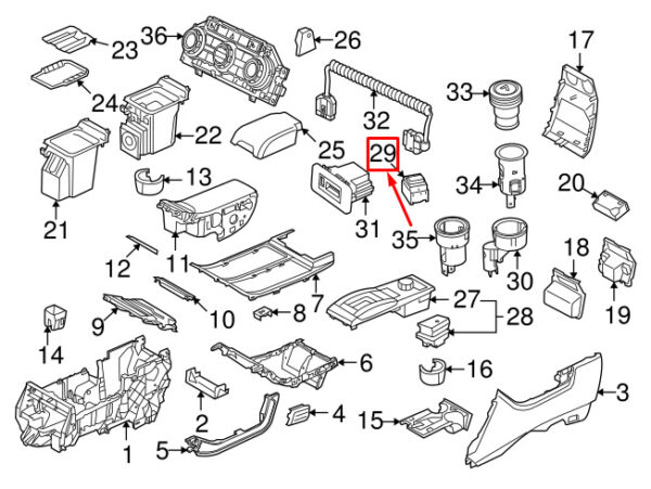 YUF500120PVJ - LAND ROVER DISCOVERY 4 L319 Seat Heater Switch YUF500120PVJ NEW REAL