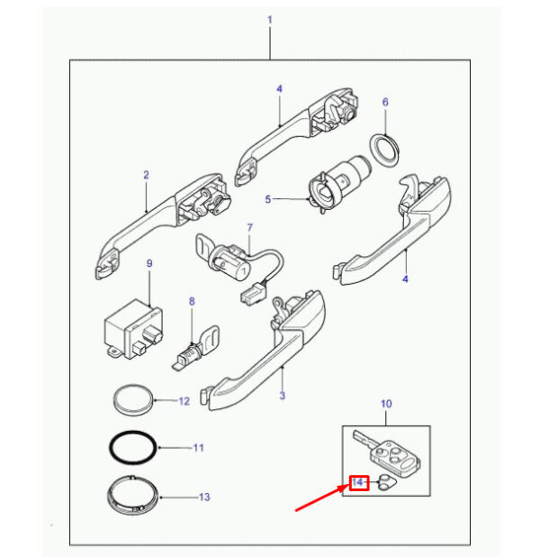YWC000300 - 5PCS NEW LAND ROVER RANGE ROVER II P38A REMOTE KEY BUTTON PAD YWC000300 GENUINE