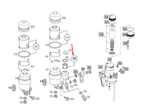 A0000901351 - Mercedes-Benz Sprinter W906 Fuel Filter Element TS A0000901351 NEW ORIGINAL