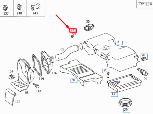 A0000943855 - NEW MERCEDES-BENZ SL R129 AIR CLEANER FASTENER A0000943855 ORIGINAL