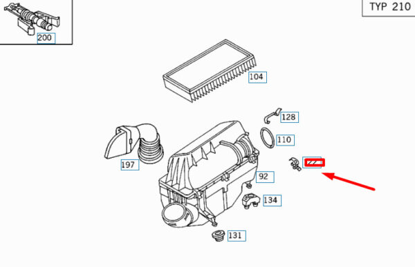 A0000944255 - New MERCEDES-BENZ SL R129 Air Cleaner Fastener A0000944255
