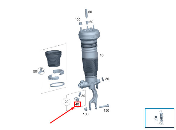 A0003230401 - New MERCEDES-BENZ S W223 Front Air Spring Strut Dust Cap A0003230401