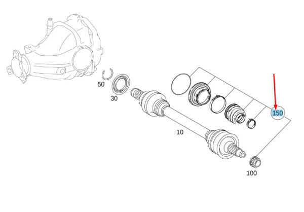 A0003571500 - NEW MERCEDES-BENZ C W205 REAR AXLE OUTER BOOT PARTS KIT A0003571500 ORIGINAL