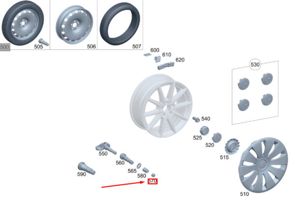 A0004018519 - NEW MERCEDES-BENZ GLA H247 WHEEL VALVE CAP A0004018519 ORIGINAL