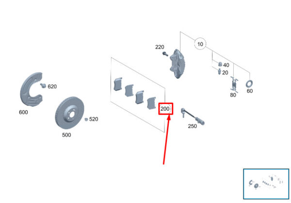 A0004200804 - New Mercedes-Benz S W223 Front Brake Pads Set A0004200804 Genuine