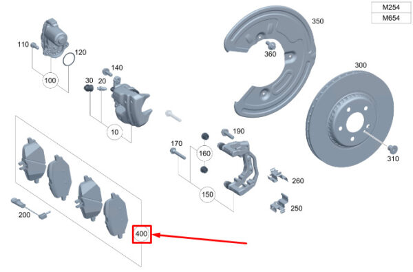 A0004201404 - New MERCEDES-BENZ C S206 Rear Brake Pads Set A0004201404