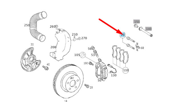 A0004202782 - Mercedes-Benz SL R230 caliper front bolt parts set A0004202782 new