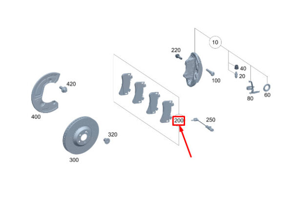 A0004206103 - New MERCEDES-BENZ EQS V297 Front Brake Pads Set A0004206103