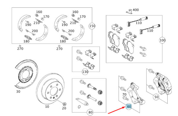 A0004206415 - NEW MB SPRINTER W906 REAR RIGHT BRAKE CALIPER CARRIER A0004206415 ORIGINAL