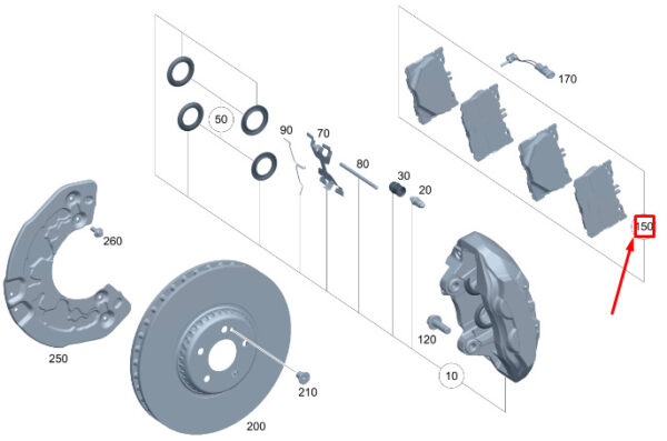 A0004208403 - Mercedes-Benz EQC front brake pads A0004208403 NEW ORIGINAL