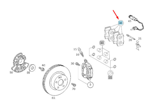 A0004208404 - New MERCEDES-BENZ S W220 Front Brake Pads A0004208404