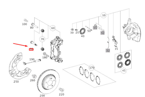 A0004209103 - NEW MERCEDES-BENZ E C238 FRONT WHEEL BRAKE PAD SET A0004209103 ORIGINAL