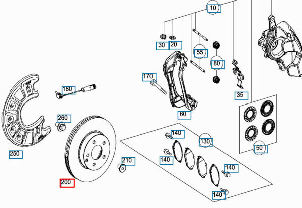 A0004212412 - OEM MERCEDES BENZ C W205 FRONT RIGHT BRAKE DISC ROTOR A0004212412 GENUINE