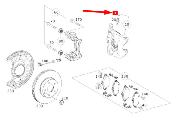 A0004213648 - NEW MB CLA C117 FRONT BRAKE CALIPER EXHAUST VALVE CAP A0004213648 ORIGINAL