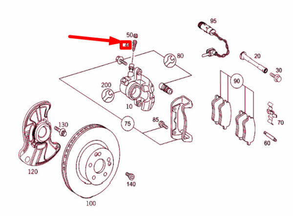 A0004214265 - NEW MB CLK C209 FRONT WHEEL BRAKE CALIPER BLEEDER VALVE A0004214265 ORIGINAL