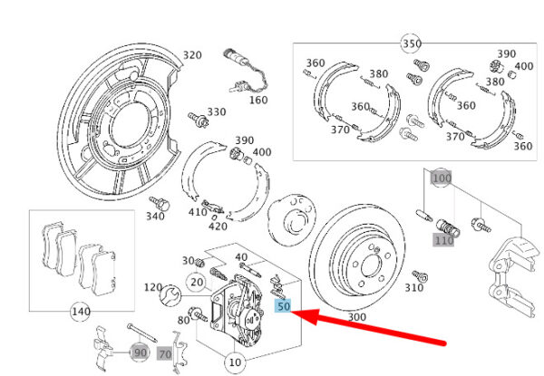 A0004218791 - NEW MB CL C215 AMG REAR DISC BRAKE PAD RETAINING CLIP A0004218791 ORIGINAL