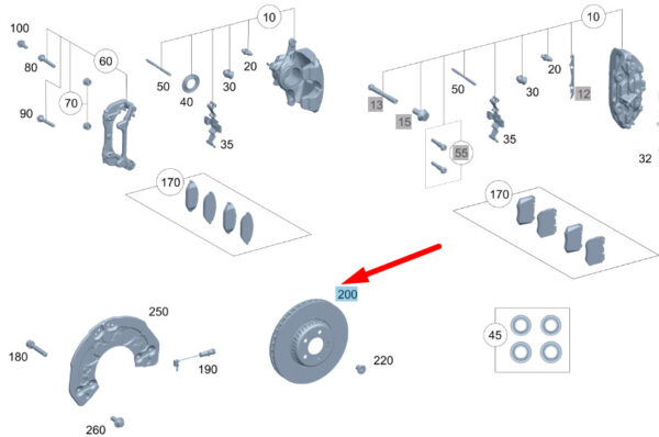 A0004218800 - NEW MERCEDES-BENZ E W213 FRONT VENTILATED BRAKE DISC A0004218800 ORIGINAL