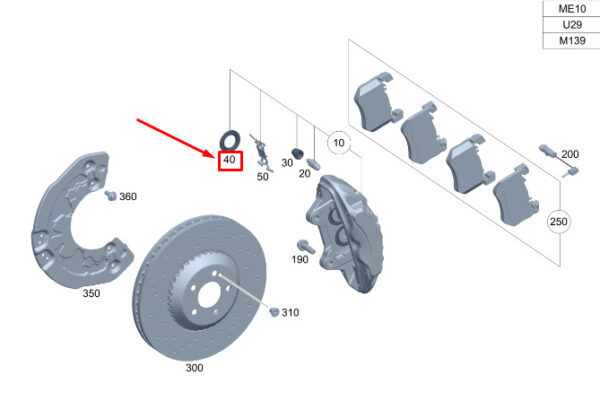 A0004219300 - New MERCEDES-BENZ W206 C43 AMG Brake Caliper Piston Boot A0004219300