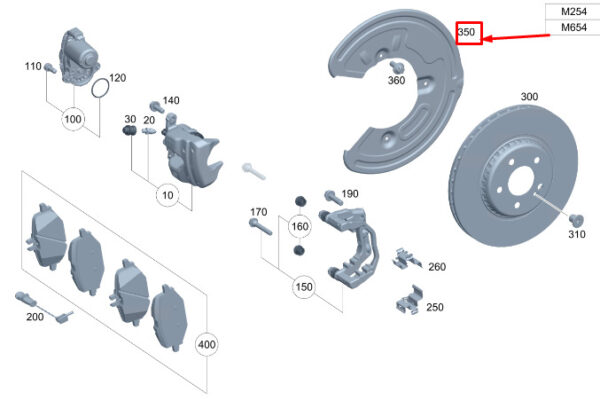 A0004234000 - New MERCEDES-BENZ C S206 Rear Right Brake Disc Protection A0004234000