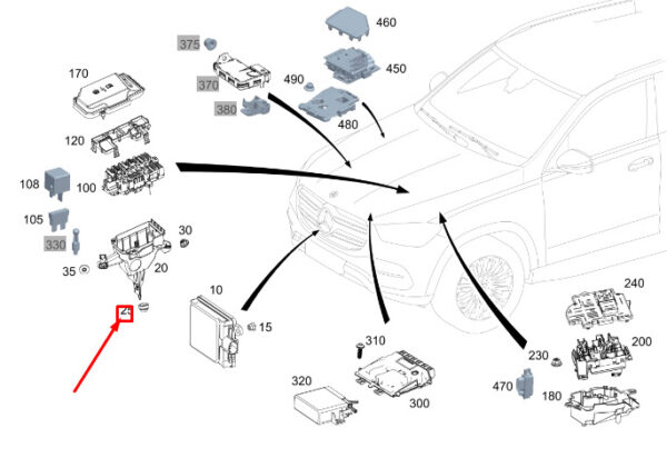 A0004310037 - New MERCEDES-BENZ GLE W167 Junction Box Rubber Mount Bushing A0004310037