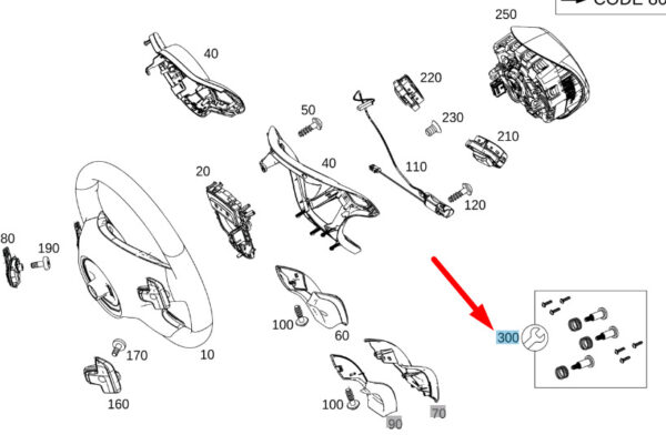 A0004603010 - NEW MERCEDES-BENZ E W213 STEERING WHEEL REPAIR KIT A0004603010 ORIGINAL