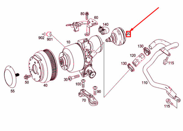 A0004660400 - NEW MERCEDES-BENZ S W221 POWER STEERING PUMP INSULATOR A0004660400 ORIGINAL