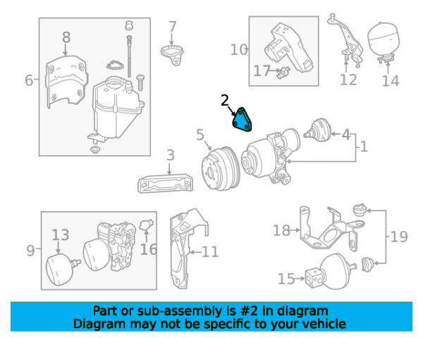 A0004661540 - Mercedes-Benz Front Power Steering Pump Bracket A0004661540