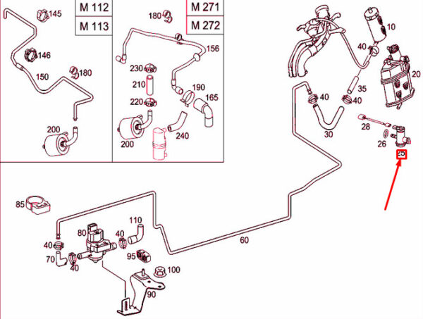 A0004707193 - NEW MERCEDES-BENZ C W205 CANISTER SHUT OFF VALVE A0004707193 ORIGINAL