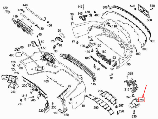 A0004902900 - NEW MERCEDES-BENZ GLC X253 RIGHT SIDE TAIL PIPE TRIM A0004902900 ORIGINAL