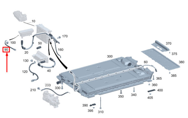 A0005404212 - New Mercedes-Benz EQS V297 Ground Lead from Heater to Body A0005404212