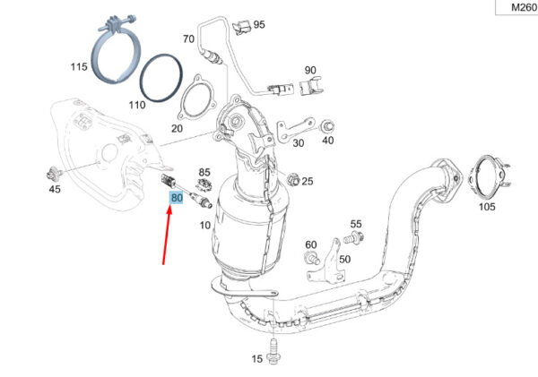 A0005428104 - NEW MB A W177 DOWNSTREAM CATALYTIC CONVERTER LAMBDA SENSOR A0005428104 ORIGINAL