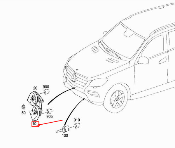A0005428300 - NEW MERCEDES-BENZ GL X166 HORN SIGNAL A0005428300 GENUINE