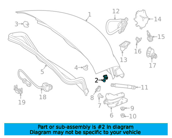 A0007500100 - Mercedes-Benz stop buffer for tailgate A0007500100