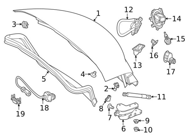 A0007500100 - Mercedes-Benz stop buffer for tailgate A0007500100