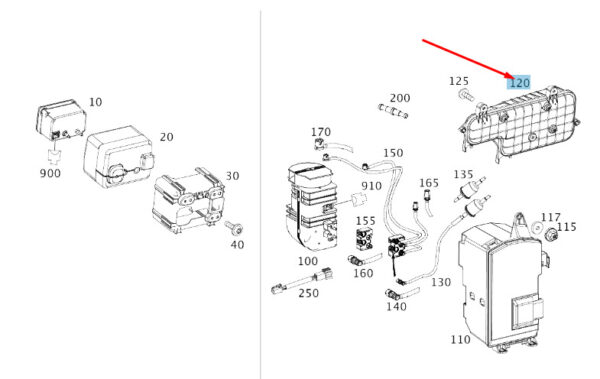 A0008002719 - NEW MERCEDES-BENZ E W212 COMPRESSED AIR RESERVOIR A0008002719 ORIGINAL