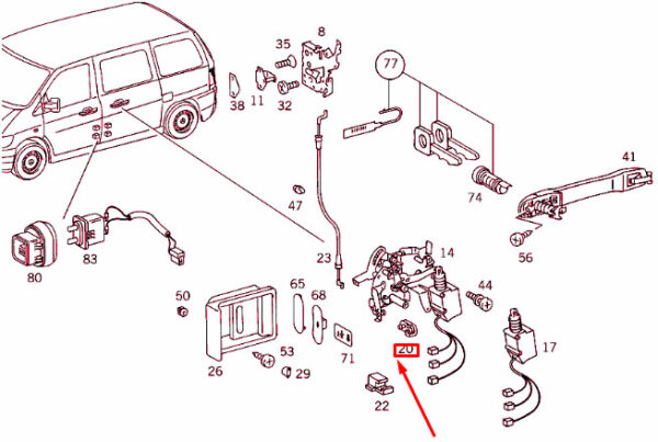 A0008050125 - NEW MERCEDES-BENZ VITO 638 CENTRAL LOCKING CLIP A0008050125 GENUINE