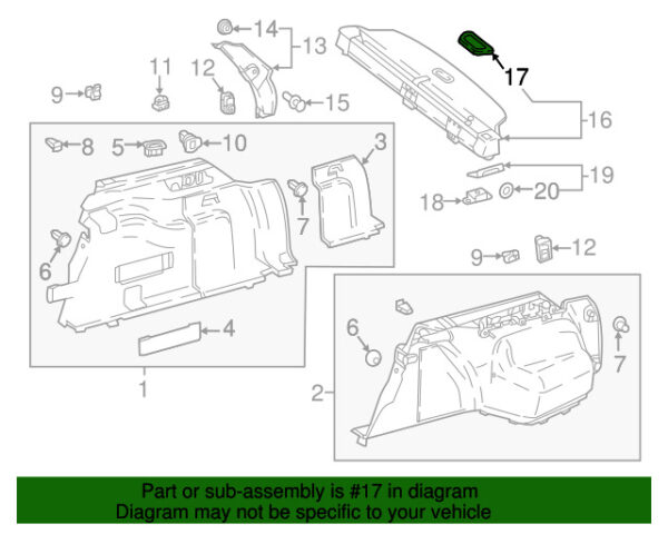 A00081039008Q96 - NEW MERCEDES-BENZ E CLASS REAR CARGO COVER HANDLE A00081039008Q96 ORIGINAL