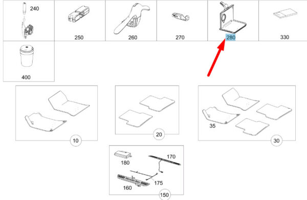 A0008160000 - NEW MERCEDES-BENZ GLA X156 FOLDED BLACK PLASTIC A0008160000 ORIGINAL