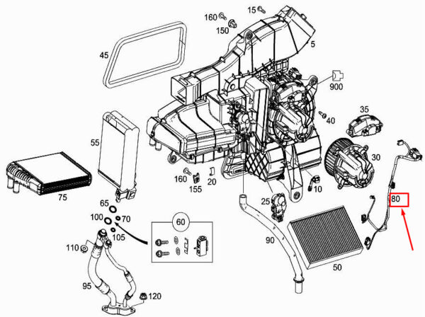 A0008201603 - NEW MERCEDES-BENZ VITO W447 HEATER ELECTRICAL WIRING HARNESS A0008201603