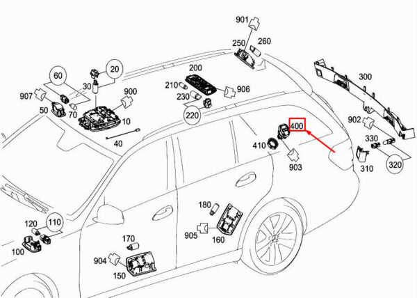 A0008205051 - NEW MERCEDES-BENZ E W212 RIGHT TRUNK POWER OUTLET A0008205051 GENUINE