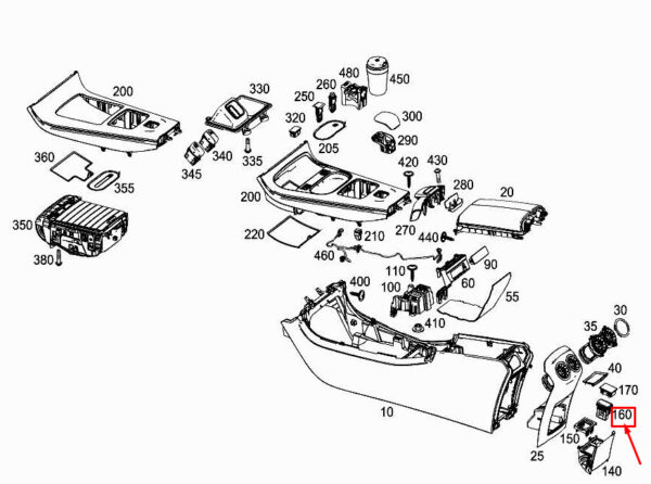 A0008205805 - NEW MERCEDES-BENZ A W177 REAR CONSOLE SOCKET A0008205805