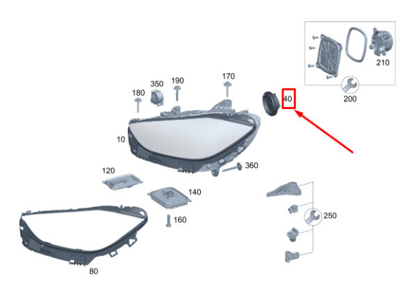 A0008262800 - New Mercedes-Benz C W206 Headlight Protector Cap A0008262800 Genuine