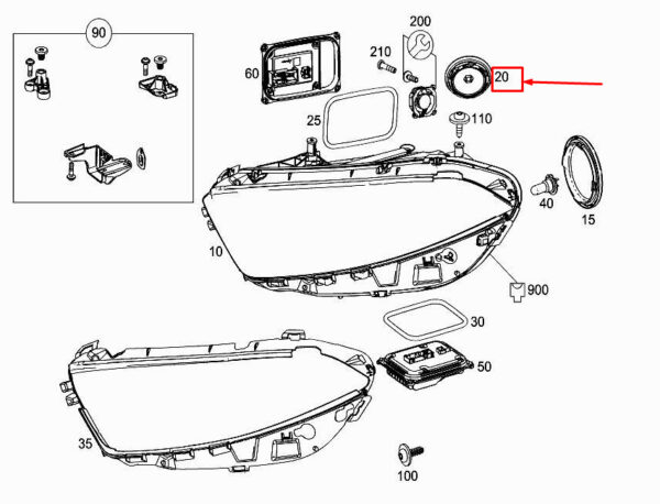 A0008263300 - Mercedes-Benz A W177 Front High Beam Protective Cover A0008263300 NEW GENUINE