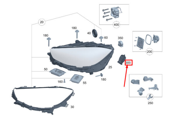 A0008263700 - New MERCEDES-BENZ S W223 Headlight Protective Hood A0008263700