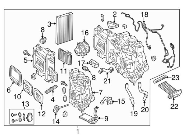 A0008310700 - NEW MERCEDES-BENZ METRIS CLASS FRONT HVAC CASE SEAL A0008310700 ORIGINAL